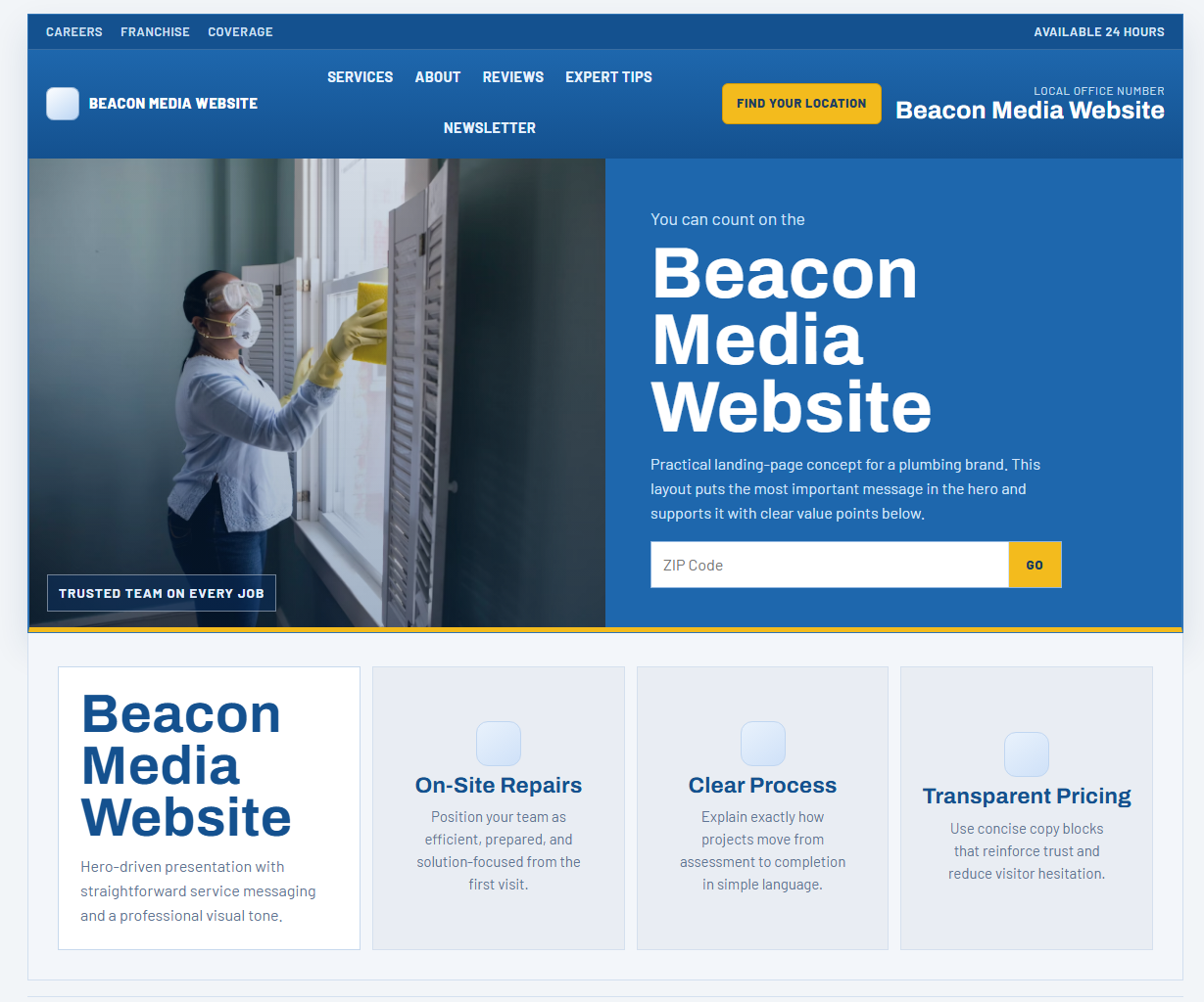 Beauty business website preview